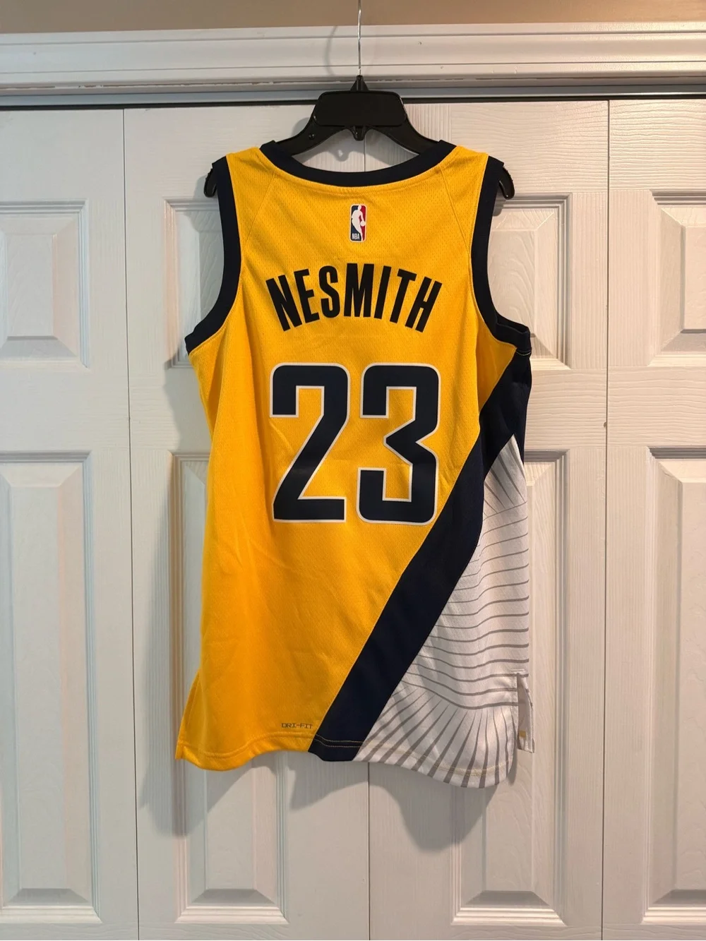 Jordan Indiana Pacers #23 Yellow/Navy Aaron Nesmith Basketball Jersey